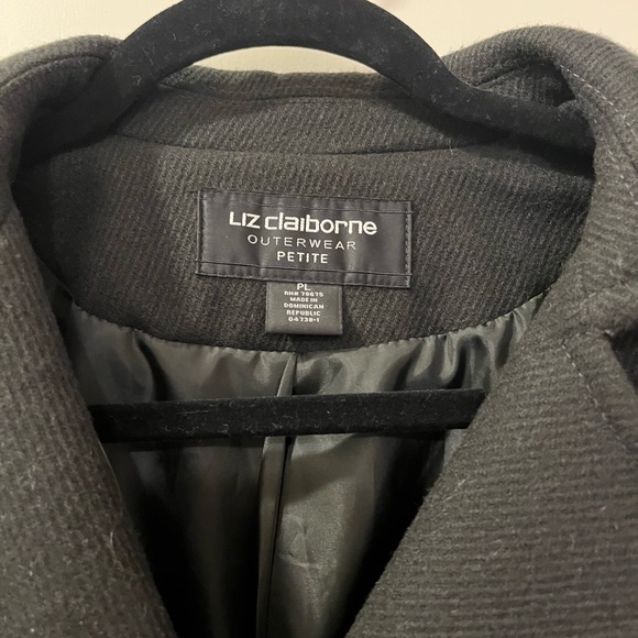 Dark Green Wool Pea Coat - Picture 2 of 2